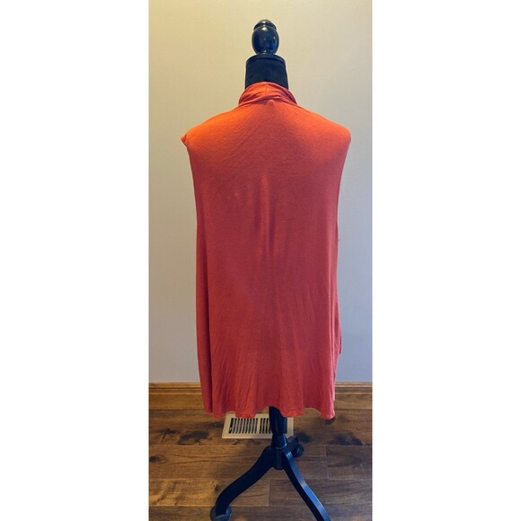 Supernova  Shrug Vest Sz XL with Pockets! Dark Orange Sleeveless Stretchy Flowy - Picture 3 of 11